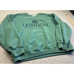 State of Mine London Social Club Sweatshirt Graphic Green Large Streetwear